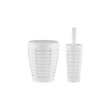 Prima Nova Palm 2'li Banyo Seti Çöp Kovası + Tuvalet Fırçası - Beyaz