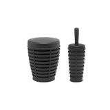 Prima Nova Palm 2'li Banyo Seti Çöp Kovası + Tuvalet Fırçası - Gri