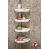 Prima Nova Primanova Banyo Köşe Rafı Paslanmayan Borulu Alu Beyaz