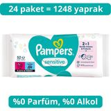 Prima Pampers Sensitive 24x52 1248 Yaprak Islak Mendil