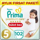 Prima Premium Care 5 Numara Külot Bez 0 - 3 kg 102 Adet Ekstra Yumuşak Mayo Bez