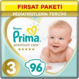 Prima Premium Care Bebek Bezi 3 Beden 96 Adet Fırsat Paketi İpeksi Yumuşaklık ve Koruma