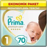 Prima Premium Care Bebek Bezi Ekonomik Paket 1 Beden 70 Adet - 1 Beden Yenidoğan 2 - 5 kg / 48'li