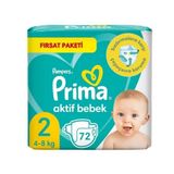 PRİMA Prima Aktif Bebek Fırsat Paketi Cırtlı Bebek Bezi 2 Numara