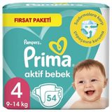 PRİMA Prima Aktif Bebek Fırsat Paketi Cırtlı Bebek Bezi 4 Numara