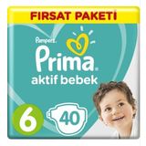 PRİMA Prima Aktif Bebek Fırsat Paketi Cırtlı Bebek Bezi 6 Numara
