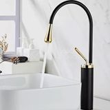 Prima Siyah - Gold Minimal Max Çanak Lavabo Bataryası