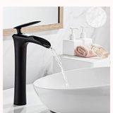 Prima Siyah Şelale Banyo Çanak Lavabo Batarya