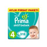 Prima Ultra Fırsat Beden:4 (9-14kg) Maxi 318 Adet Bebek Bezi