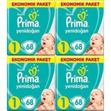 Prima Yenidoğan Bebek Bezi 1 Beden - Numara 2-5 kg 68 Li 4 Paket 272 Kullanım