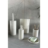 Primanova 5 Parça Bej Plastik Kapaklı Banyo Seti Modern Minimalist Tasarım Kolay Temizlik