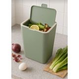 Primanova Flip Çöp Kovası Yeşil Plastik 1 Parça Modern Tasarım 6 Litre Hacim - 001-Renkli