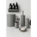 Primanova Flores Banyo Seti + Yapışkanlı Raf - Gri