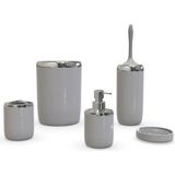 Primanova Lima Xl Krom Dekorlu Banyo Seti Gri M-SAS04-07-P