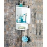 Primanova S05 Şeffaf Kapaklı Banyo Köşe Rafı