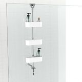 Primanova Yükseklik Ayarlı Oval Banyo Rafı 2li Beyaz