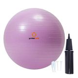 Primasole Denge Stabilitesi Fitness Egzersiz Pilates için Yoga ve Egzersiz Topu Ev Ofis ve Spor Salonunda Şişirici Pompalı (55 cm Tırnak Pembesi) PSS91NH013A