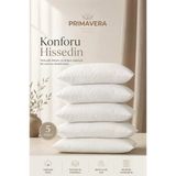 Primavera Premium Silikonize Elyaf Dolgulu Uyku Yastığı 5'li Set – 800 gr – Yumuşak ve Dolgun – Beyaz