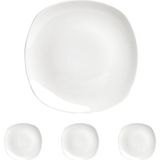 Prime 04A+P014855 Square Yemek Tabağı, Porselen 4lü Paket - 0,5 L