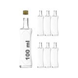 Prime 100 ml Şeffaf Piramit Sosluk 100 cc Kapaklı Kavisli Cam Şişe 6 Adet (Altın/ (Metal)) - Option-1