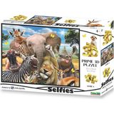 Prime 10543 3D Afrika Selfie 63 Parça Puzzle