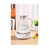 Prime 1500 ml Borosilikat Cam Çizgili Sürahi – Süzgeçli Metal Kapaklı, Dayanıklı Şık Tasarım - 1BW-Beyaz - --