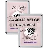 Prime 2 Adet A3 Belge Çerçevesi 30X42 Aç Kapa Rondo Köşeli Duvar Montajlı Çerçeve Afiş Diploma Sertifika Duyuru Ilan Çerçevesi Işyeri Ofis Kurum (2 Adet) - -- - Option-1
