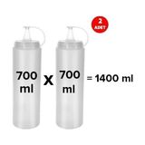 Prime 2 Adet Sos Şişesi 700 ml Plastik Yağlık Sirkelik Ketçap Mayonez Sızdırmaz Sosluk Yağdanlık,bpa Içermez (Şeffaf) - Option-1
