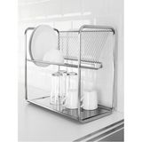 Prime 2 Katlı Bulaşık Sepeti Paslanmaz Çelik Bulaşıklık 27X50 cm - Option-1