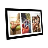 Prime 20 x 41 cm Resim Çerçevesi Kolaj - Üç Adet 13 x 18 cm Fotoğrafı Duvarınızda Gösterin - Ailenin Birden Fazla Resmi Için Resim Çerçevesi - Kırılmaz Camlı Kompozit Ahşap - Siyah - -- - Option-1