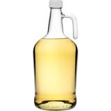 Prime 3 Litre Kulplu Cam Galon Şişe Yağdanlık, Plastik Kapaklı Yağlık, Yağ ve Sıvı Depolama - Ahşap