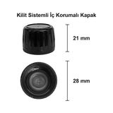 Prime 30 ml Sızdırmaz Kapaklı Şeffaf Shot Şişesi 30 cc Ginger Şat Beyaz Cam Şişe 6 Adet (Kilitli Plastik Siyah Kapak) - 1 - 0 - 249 ml