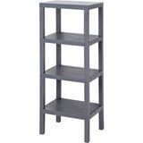 Prime 4 Katlı Köşe Rafı | Banyo, Mutfak ve Kiler Için Yer Tasarruflu Organizer | Çok Amaçlı Plastik Raf | 4 Farklı Renk Seçeneği (38X29X100CM) (Gri)