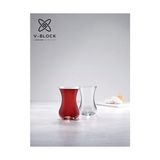 Prime 42381S00 V Block Ince Belli 6'lı Çay Bardağı - 0 - Siyah - Option-1