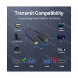 Prime 4487 HDMI To VGA Monitör Tv Çevirici Dönüştürücü Kablosu, USB - VGA Adaptörler
