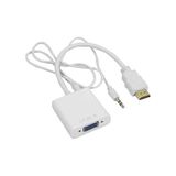 Prime 4548 HDMI To VGA Dönüştürücü Adaptör Kablosu (Ses Destekli) - 0 - Siyah - Option-1