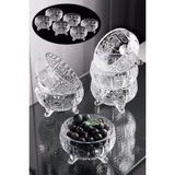 Prime 6'lı Ayaklı Kristal Cam Lüks Çerezlik/lokumluk/reçellik (8X8X5 Cm) - Option-1