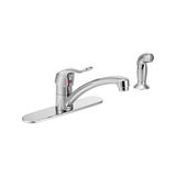 Prime 8707 Ticari M-Dura Yan Spreyli Tek Saplı Mutfak Bataryası, 1,5 Gpm, Krom - Ahşap