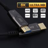 Prime 8k HDMI Aoc Fiber Kablo - HDMI 2.1 Standart - 48GBPS, 8k 60Hz, 4K 120Hz, 4K 60Hz, Earc, Hdr, D-Hdr, Hdcp2.3, Dolby Vision, Dolby Atmos (15 Metre) - Option-1 - Ahşap