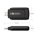 Prime Adaptör Wifi Ağ Kartı Masaüstü Bilgisayar Pc ile Uyumlu 2,4g 5g Destekler 1300MBPS USB 3.0 Dual Band USB Adapter 2,4GHZ-5,82GHZ AC1300 - 0 - Siyah - Option-1