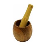 Prime Ahşap Bambu Havan Sarımsak Dövücü, 8cm Çap, 5.5cm Derinlik, 9.5cm Yükseklik, Fileli Ambalaj