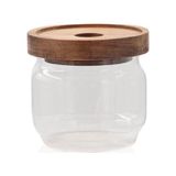Prime Ahşap Kapaklı Cam Saklama Kabı 300 ml - 0 Siyah - Option-1