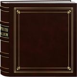 Prime Albums 200 Cepli Halka Bağlı Şarap Rengi Bağlanmış Deri Altın Vurgulu Kapak Fotoğraf Albümü 10 x 15 cm Baskılar Için