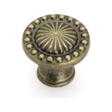 Prime Antik Bronz Renkli 8 mm Tek Delikli Kulp - 1BW-Beyaz - Ahşap