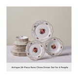Prime Antıque 24 Parça 6 Kişilik Porselen Yemek Takımı - 1/100 Toz Ceviz