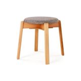 Prime Arc Kayın Puf Tabure Yuvarlak Modern Bench Oturak Tekli (Gri) - Option-1 - 0 - Siyah