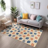 Prime Arevs Modern Şönil Kaymaz Doğal Pamuk Tabanlı Yıkanabilir Antibakteriyel Çevre Dostu Salon Halısı 100X150 - 374-Yeşil