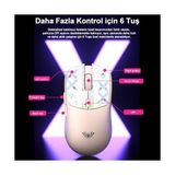Prime Aula SC580X Lightweight PAW3395 Sensor 10000 Dpı 1000Hz Kablolu ve Kablosuz Gaming Oyuncu Mouse Siyah