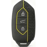 Prime Autohan Keys Togg T10X T10F Uyumlu Akıllı Anahtar Kılıfı, 3 Tuşlu, Petek Desenli (Sarı Çizgili) - 0-Koyu Mavi - Option-1