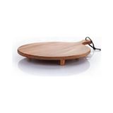 Prime Ayaklı Akasya Sunum Tabağı ve Servis Tahtası (40X30 Cm) | Doğal Ahşap Modern Peynir, Şarküteri, Pizza ve Kahvaltı Tahtası | Saplı ve Yükseltilmiş Ayaklı Sunumluk - Kestane Akaju - Option-1